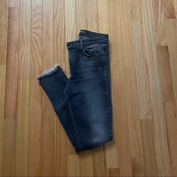 J Brand Dark Grey Skinny Ripped Jeans Size 27 - Picture 1 of 8